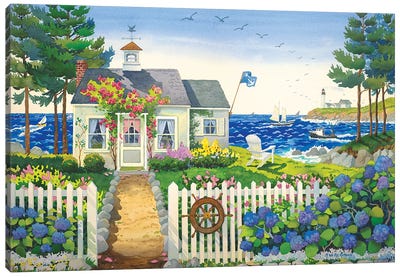 Seaside Cottage Canvas Art Print - Robin Wethe Altman