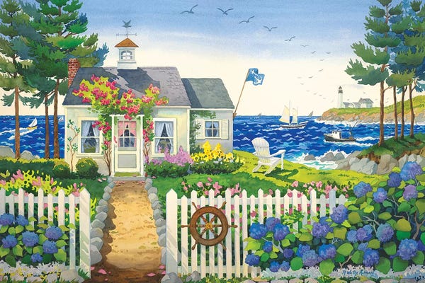 Dreamy Watercolor Artists: Seaside Cottage by Robin Wethe Altman