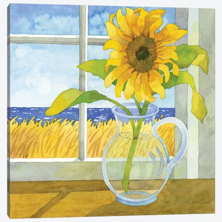 Sunflower In The Window Canvas Print #WAL32} by Robin Wethe Altman Canvas Print