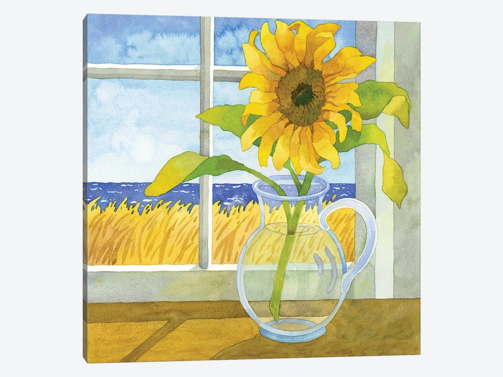 Sunflower In The Window by Robin Wethe Altman 1-piece Canvas Print