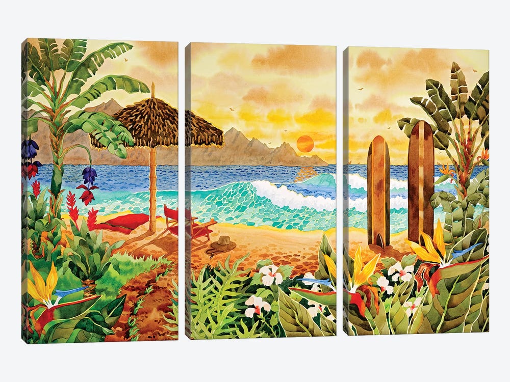 Surfing The Islands by Robin Wethe Altman 3-piece Canvas Art