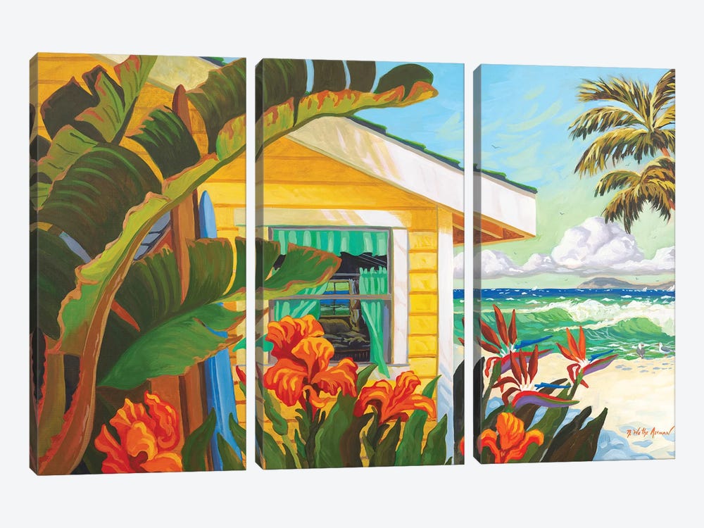 The Cottage At Crystal Cove by Robin Wethe Altman 3-piece Canvas Art Print