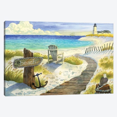 Boardwalk To The Lighthouse Canvas Print #WAL3} by Robin Wethe Altman Canvas Artwork