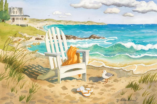 Large Coastal Art - Canvas Prints: Waiting For You by Robin Wethe Altman