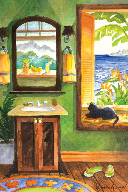 Cat In The Windowseat by Robin Wethe Altman wall art