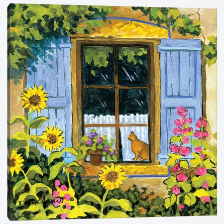 Cat In Window Canvas Print #WAL5} by Robin Wethe Altman Canvas Print