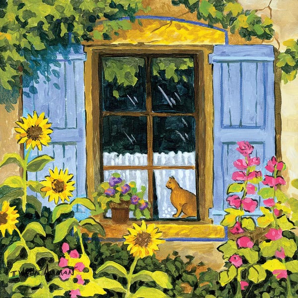 Robin Wethe Altman: Cat In Window by Robin Wethe Altman