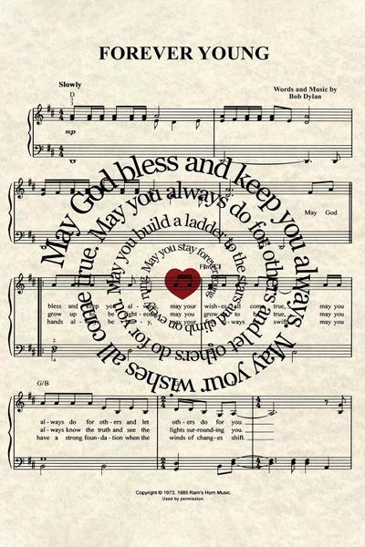 Musicians: Forever Young By Bob Dylan by WordsAndMusicArt