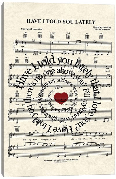 Have I Told You Lately Canvas Art Print - Musical Notes Art