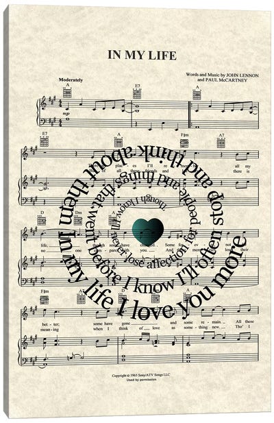 In My Life Canvas Art Print - Musical Notes Art
