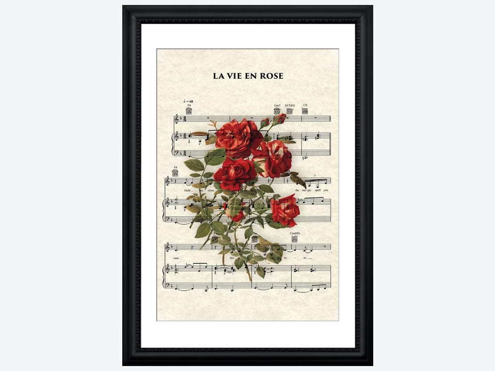 La Vie En Rose Canvas Wall Art by WordsAndMusicArt | iCanvas | Poster