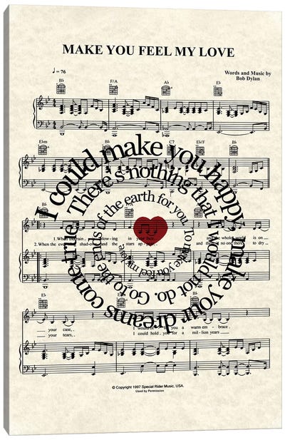 Make You Feel My Love Canvas Art Print - Bob Dylan