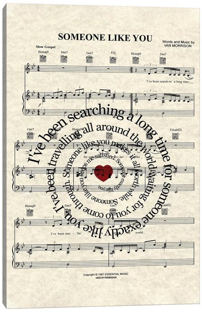 Someone Like You Canvas Art Print - Musical Notes Art