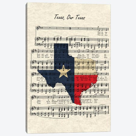 Texas, Our Texas Canvas Print #WAM37} by WordsAndMusicArt Canvas Art Print