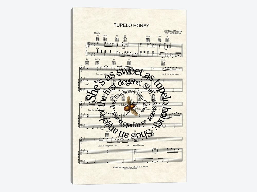 Tupelo Honey by WordsandMusicArt 1-piece Art Print