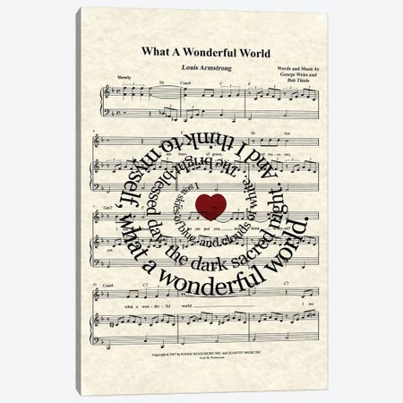 What A Wonderful World I Canvas Print #WAM40} by WordsAndMusicArt Art Print