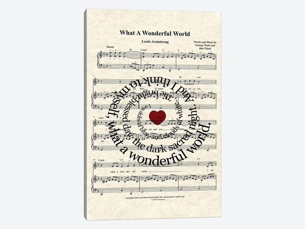 What A Wonderful World I by WordsandMusicArt 1-piece Art Print