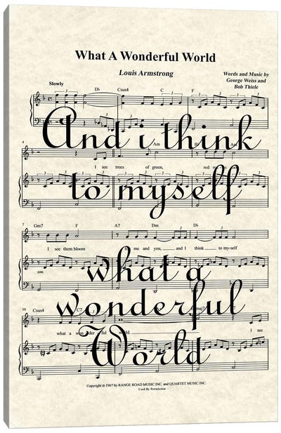 What A Wonderful World II Canvas Art Print - Quotes & Sayings Art