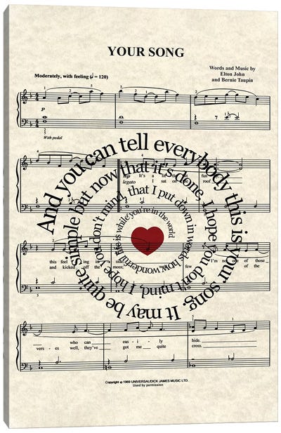 Your Song Canvas Art Print - Elton John