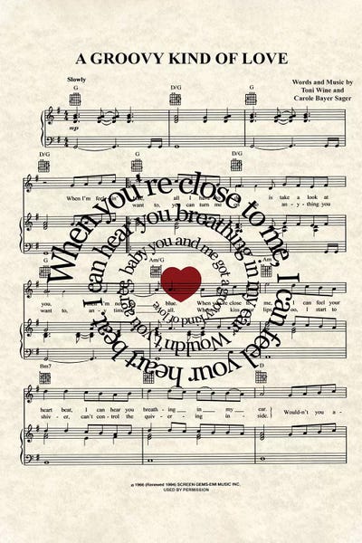 Song Lyrics: A Groovy Kind Of Love by WordsAndMusicArt