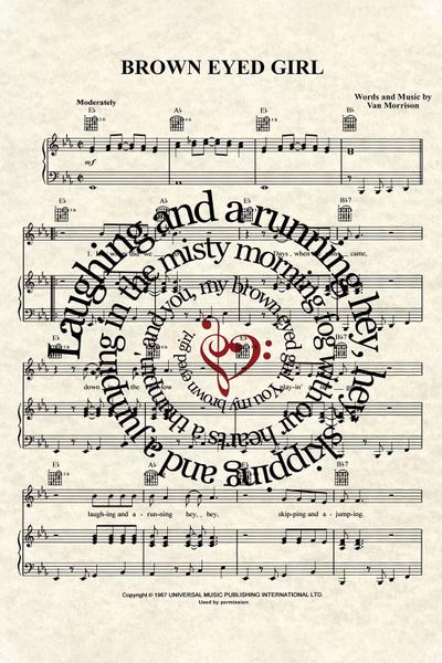 Hot Off the Presses: Brown Eyed Girl by WordsAndMusicArt
