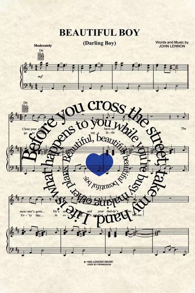 Song Lyrics: Beautiful Boy - Version One by WordsAndMusicArt