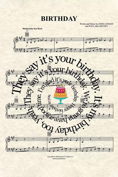 Birthday by WordsAndMusicArt art print