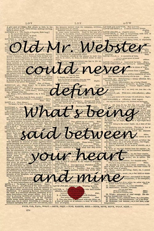 When You Say Nothing At All - Vintage Dictionary Page by WordsAndMusicArt wall art