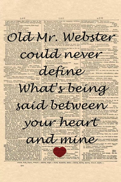 Song Lyrics: When You Say Nothing At All - Vintage Dictionary Page by WordsAndMusicArt