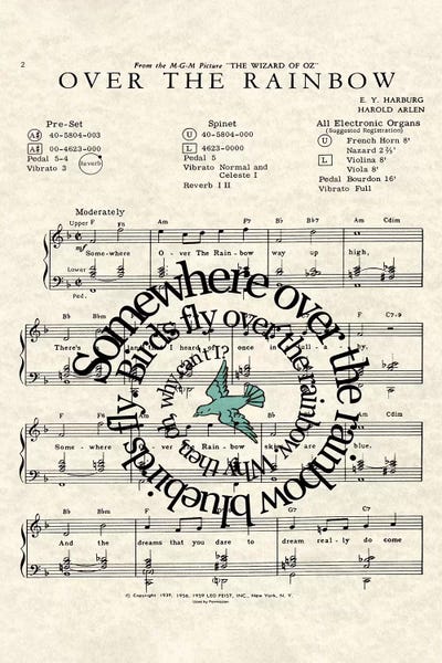 Hot Off the Presses: Over The Rainbow - Blue Bird by WordsAndMusicArt