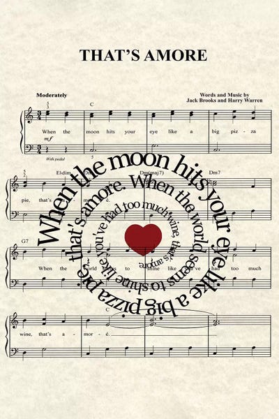 Song Lyrics: That's Amore by WordsAndMusicArt