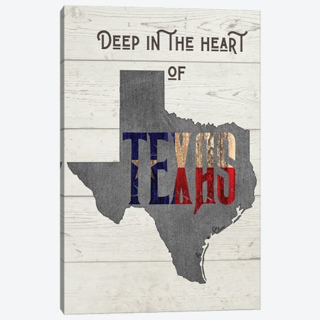 Deep In The Heart Of Texas - Version 2 Canvas Print #WAM81} by WordsAndMusicArt Art Print