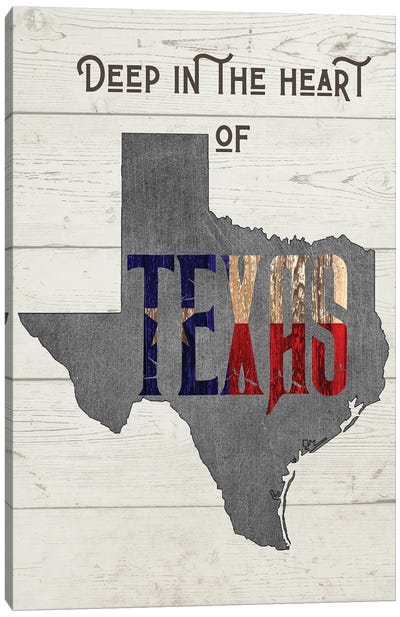 Deep In The Heart Of Texas - Version 2 Canvas Art Print - Country Music Art