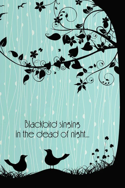 Blackbird Singing In The Dead Of Night Canv Wordsandmusicart Icanvas
