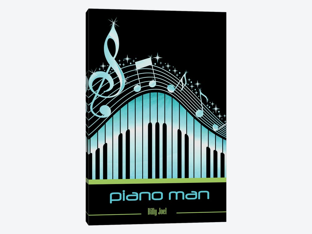 Piano Man Poster Art by WordsandMusicArt 1-piece Canvas Artwork