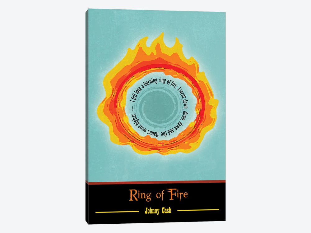 Ring Of Fire Poster Art by WordsandMusicArt 1-piece Canvas Art Print