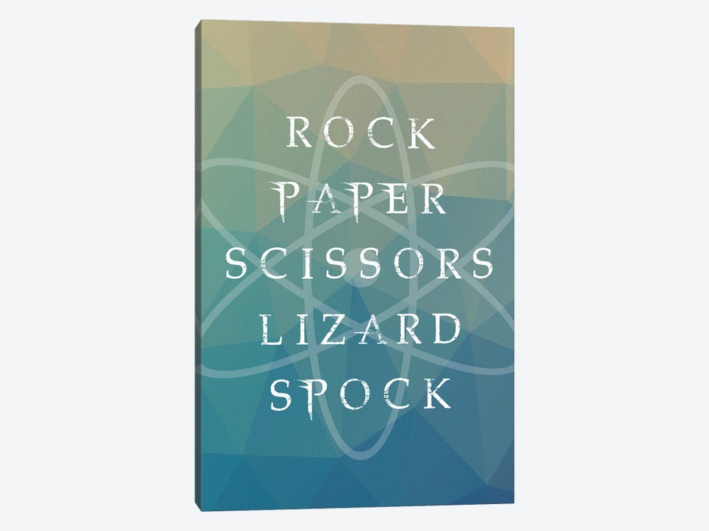 Rock, Paper, Scissors, Lizard, Spock Poster Art by WordsandMusicArt 1-piece Canvas Wall Art