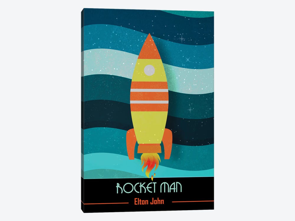 Rocket Man | Elton John Poster Art by WordsAndMusicArt 1-piece Canvas Print