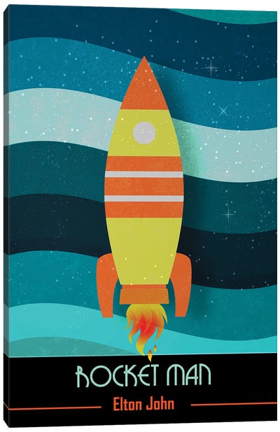 Rocket Man | Elton John Poster Art Canvas Art Print - WordsandMusicArt
