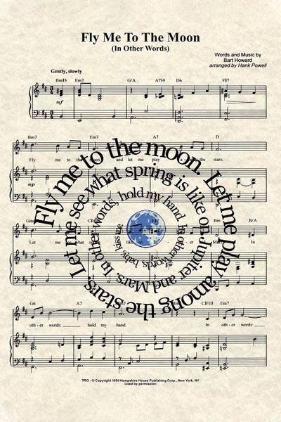 Music Notes: Fly Me To The Moon by WordsAndMusicArt