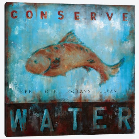 Conserve Water Canvas Print #WAN10} by Wani Pasion Canvas Art Print
