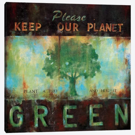 Green Planet Canvas Print #WAN34} by Wani Pasion Canvas Artwork