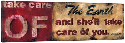 Take Care Of The Earth Canvas Art Print - Environmental Conservation Art