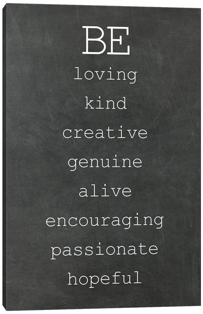 Be Loving Kind Canvas Art Print - Kindness Art
