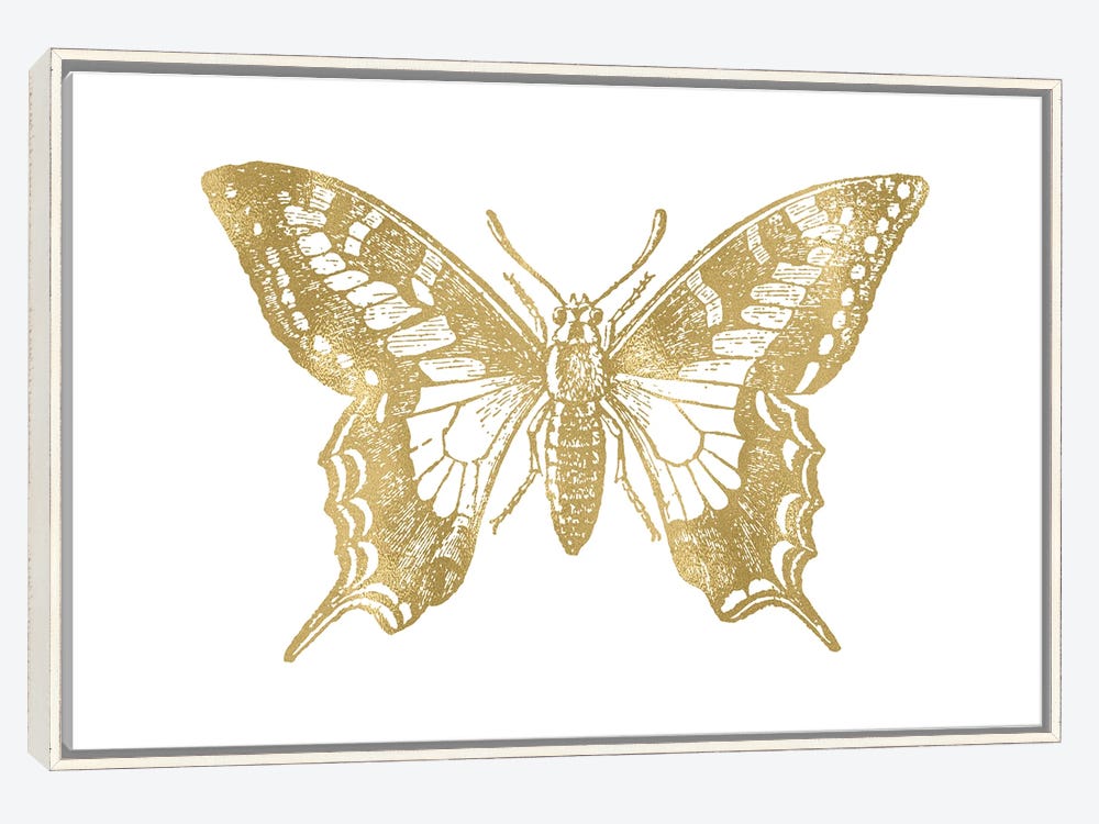 Gold Butterflies Gardenia Painting · Creative Fabrica