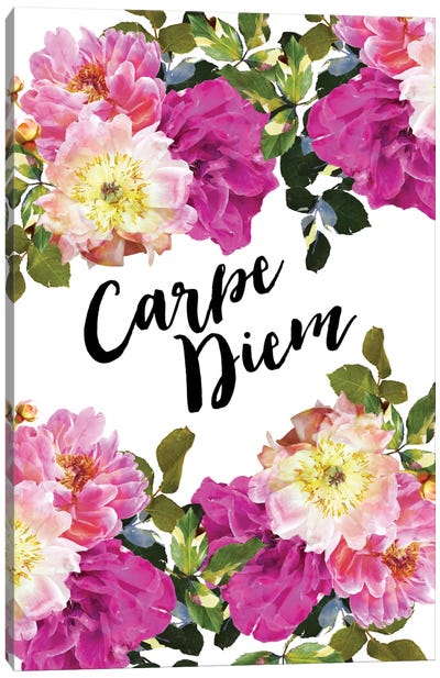 Carpe Diem Floral Canvas Art Print - Willow & Olive by Amy Brinkman