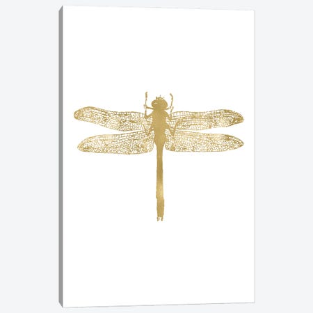 Dragonfly Gold Canvas Print #WAO114} by Willow & Olive Canvas Art Print