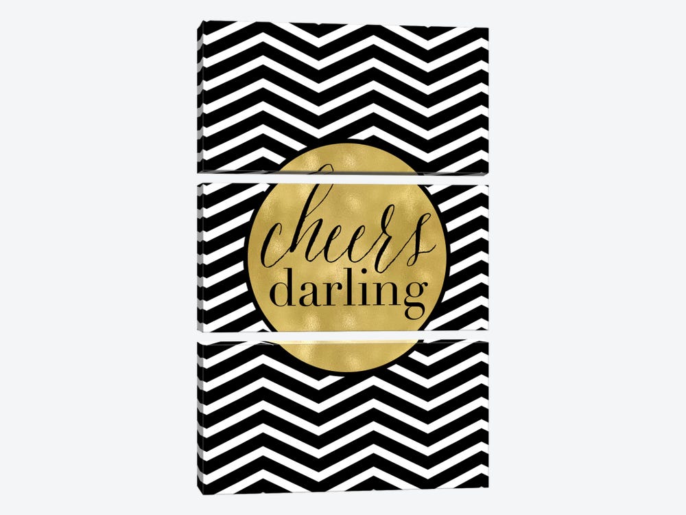 Cheers Darling Chevron by Willow & Olive 3-piece Canvas Art