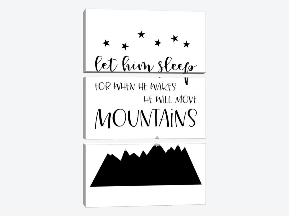 Let Him Sleep Move Mountains Black White by Willow & Olive 3-piece Art Print