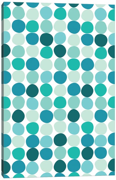 Mid Century Modern Dots Blue Canvas Art Print - Willow & Olive by Amy Brinkman